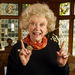 Comedian Phyllis Diller poses in her home in the Brentwood section of Los Angeles on April 19, 2002. For 47 years, the housewife-turned-comedian has delighted audiences with her frizzled hair, outrageous costumes and an explosive laugh. She also set the stage for a new generation of women comedians.